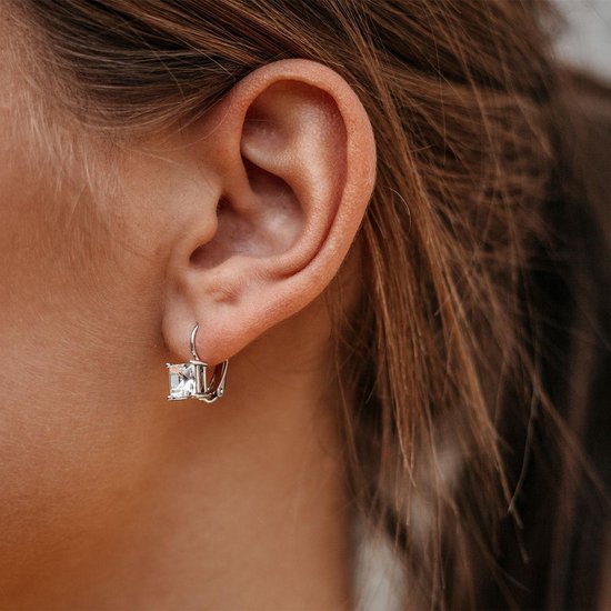 Yolora Ladies Earrings - Kalpa Camaka Crystals - Silver - 18K White Gold Plated - Women's Earrings Silver - Jewellery - Luxury Gift Box - Gift Box - Exclusive Gift Box - Beautiful Gift Packaging