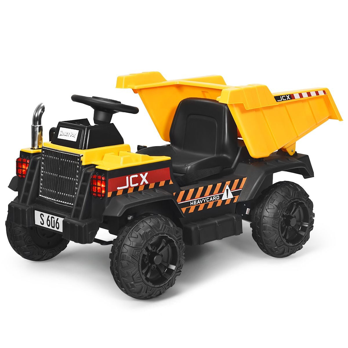 Tracteur pour enfants Coast 12V avec pelle arrière électrique et télécommande et lumières+musique+radio pour enfants à partir de 3 ans