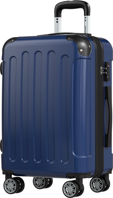 TRVLMORE Valise à main - 45L - Serrure TSA - Léger - Extensible - Trolley - 54x36x22cm - Bleu foncé