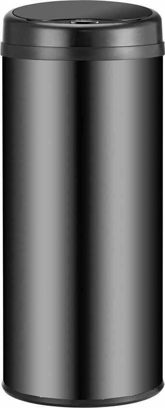 Poubelle automatique / Poubelle à déchets / Poubelle à détecteur - 50 litres - Noir - Rond