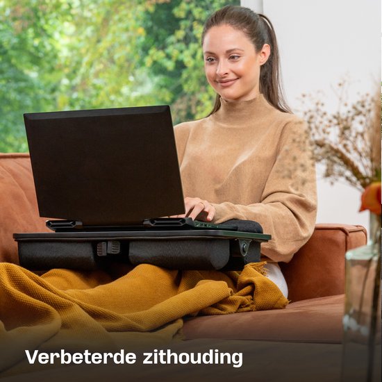CozySense® Table réglable pour ordinateur portable - Table de lit - Table de banc - Coussin pour ordinateur portable - Lap Pad & Laptop Tray - Table pour ordinateur portable - Pieds réglables