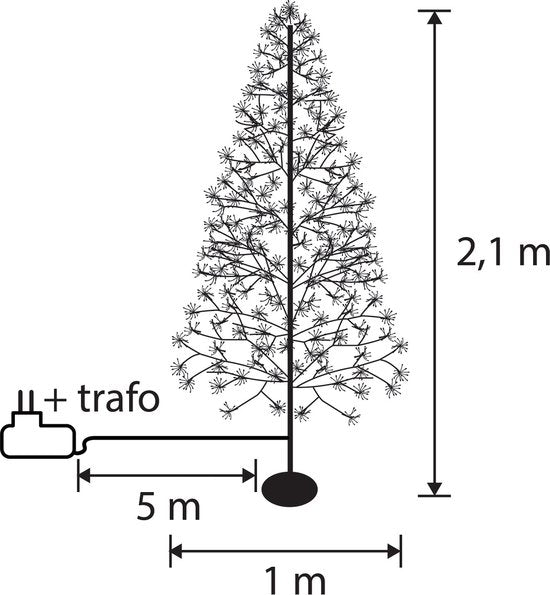 Luca Lighting Arbre à lumière extérieur - H210 x Ø100 cm - Métal - Noir