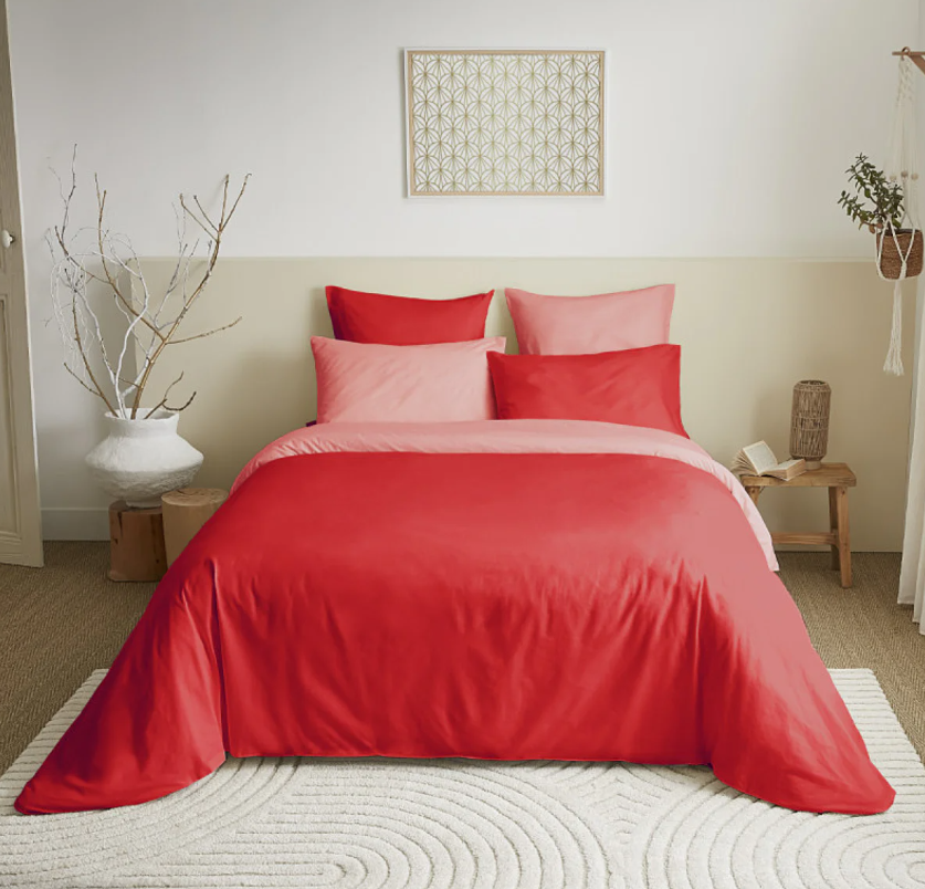 Univers Décor - Ensemble de housse de couette « Honeycomb » - 240 x 220 pour lit double de 140 à 160 cm - Motif nid d'abeille et neige
