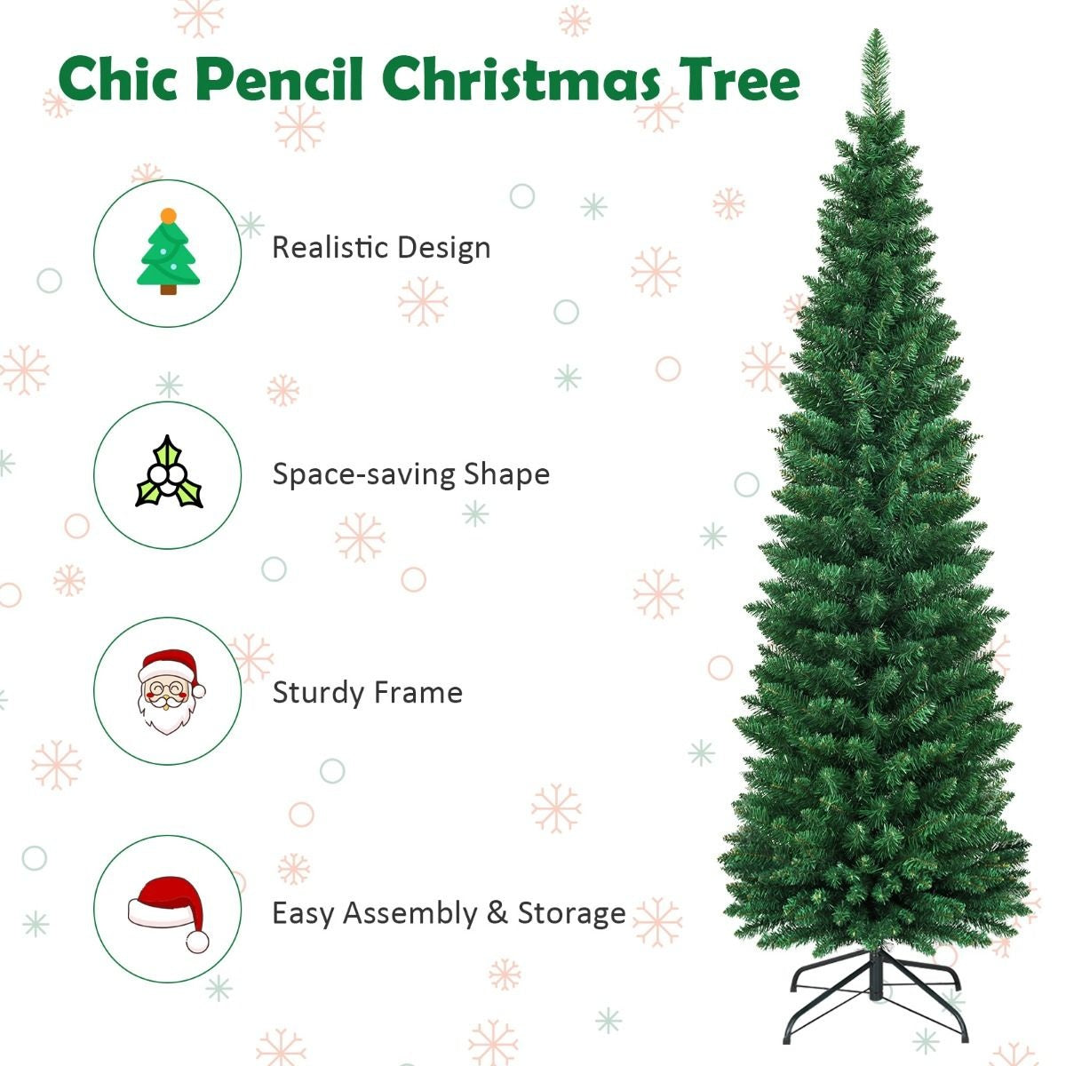 Coast Artificial Christmas Tree Arbre de Noël avec 1 000 aiguilles d'épicéa en PVC - Vert - 180cm