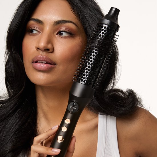 Brosse thermique MAE® - Brosse chauffante en céramique - Brosse sèche-cheveux - Technologie de flux d'air et plasma - Anti-frisottis - Brosse à boucles - Tous types de cheveux