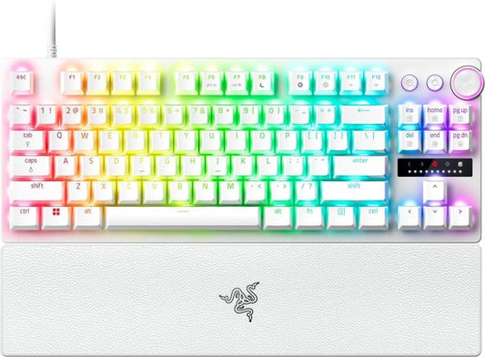 Razer Huntsman V3 Pro Tenkeyless - Clavier gaming TKL - Commutateurs optiques - RGB - Qwerty - Blanc