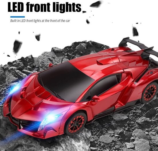 MEWAU 1:12 RC transforming car/robot - 2 in 1Afistance Controllable Car - Gesture perception - Toy Car - Red