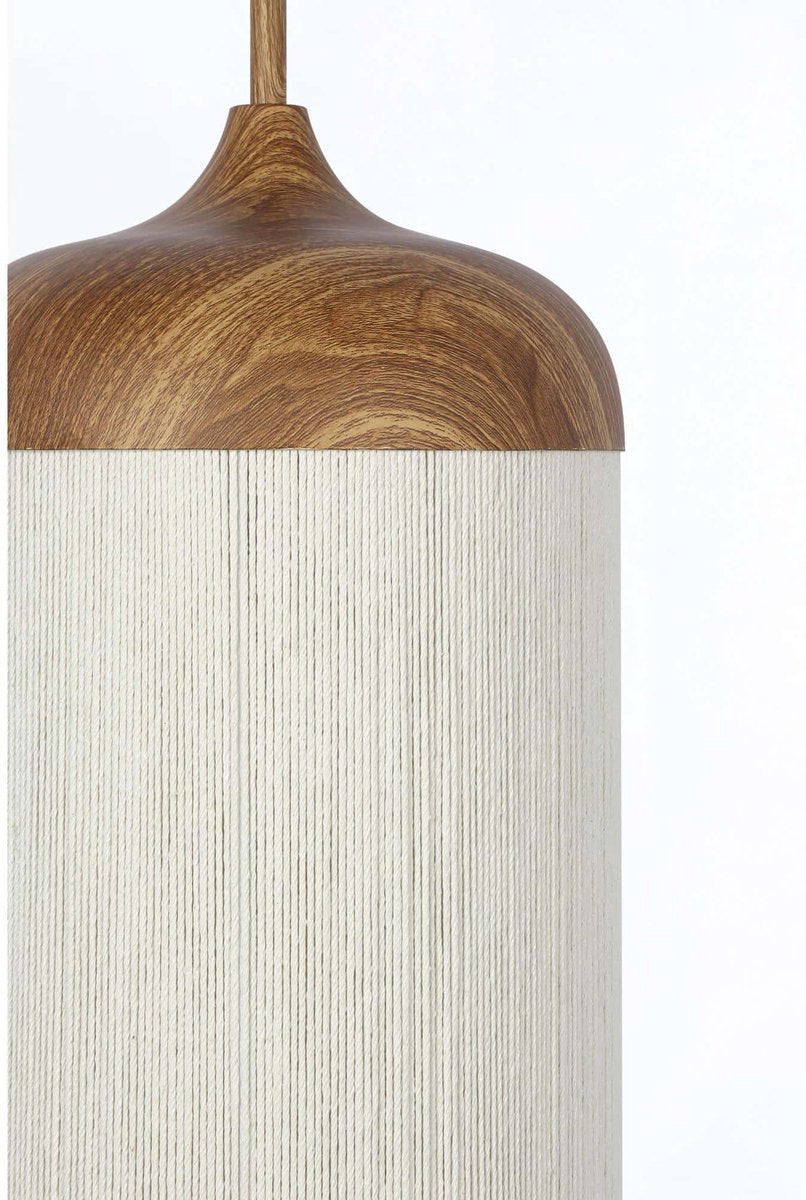 Light & Living Lampe pendante Dania - Ø27,5x52cm - Moderne - Pour salle à manger, chambre à coucher, salon - Naturel/Crème