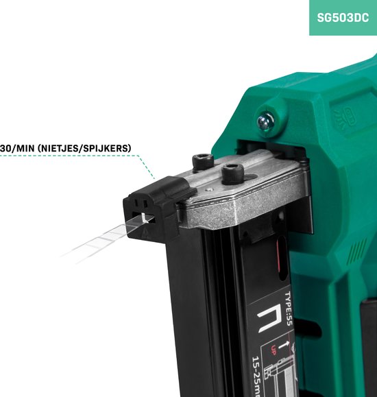 VONROC - VPower 20V - 1000 agrafes et 1000 clous - Sans batterie ni chargeur