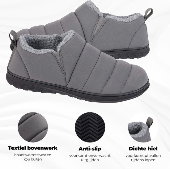 Chaussons Homme - Chaussons - Gris - Antidérapant - Taille 46/47 - Comfeet