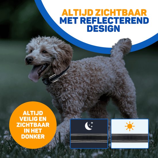 Vulpes Goods® Pets - Collier pour chien compatible avec l'Apple AirTag - Collier Apple AirTag pour chiens Pro - Sûr, léger, réfléchissant et confortable - Résistant aux rayures et à l'eau - 2 accessoires inclus - 36-44 cm - M