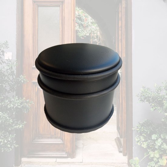 BRASQ Butoir de porte avec antidérapant Noir 1.1 Kg - Pour l'intérieur et l'extérieur - Butoir de porte avec protection en caoutchouc Ø9 x 7.5 cm