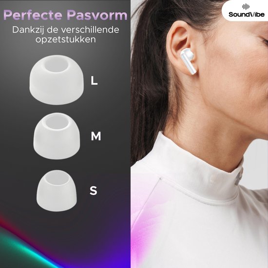 SoundVibe® - Ecouteurs sans fil avec suppression des bruits - Blanc - Ecouteurs Bluetooth - Ecouteurs avec suppression des bruits - Ecouteurs sans fil - Ecouteurs sans fil