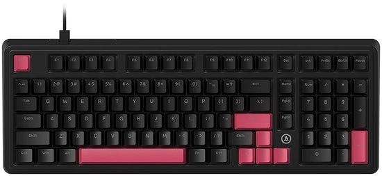 Clavier gaming mécanique filaire AJAZZ AK980 - Disposition à 98 % avec pavé numérique - Fixation par joint d'étanchéité - Remplacement à chaud - RGB - QWERTY américain - Commutateurs rouges - Noir/Rose