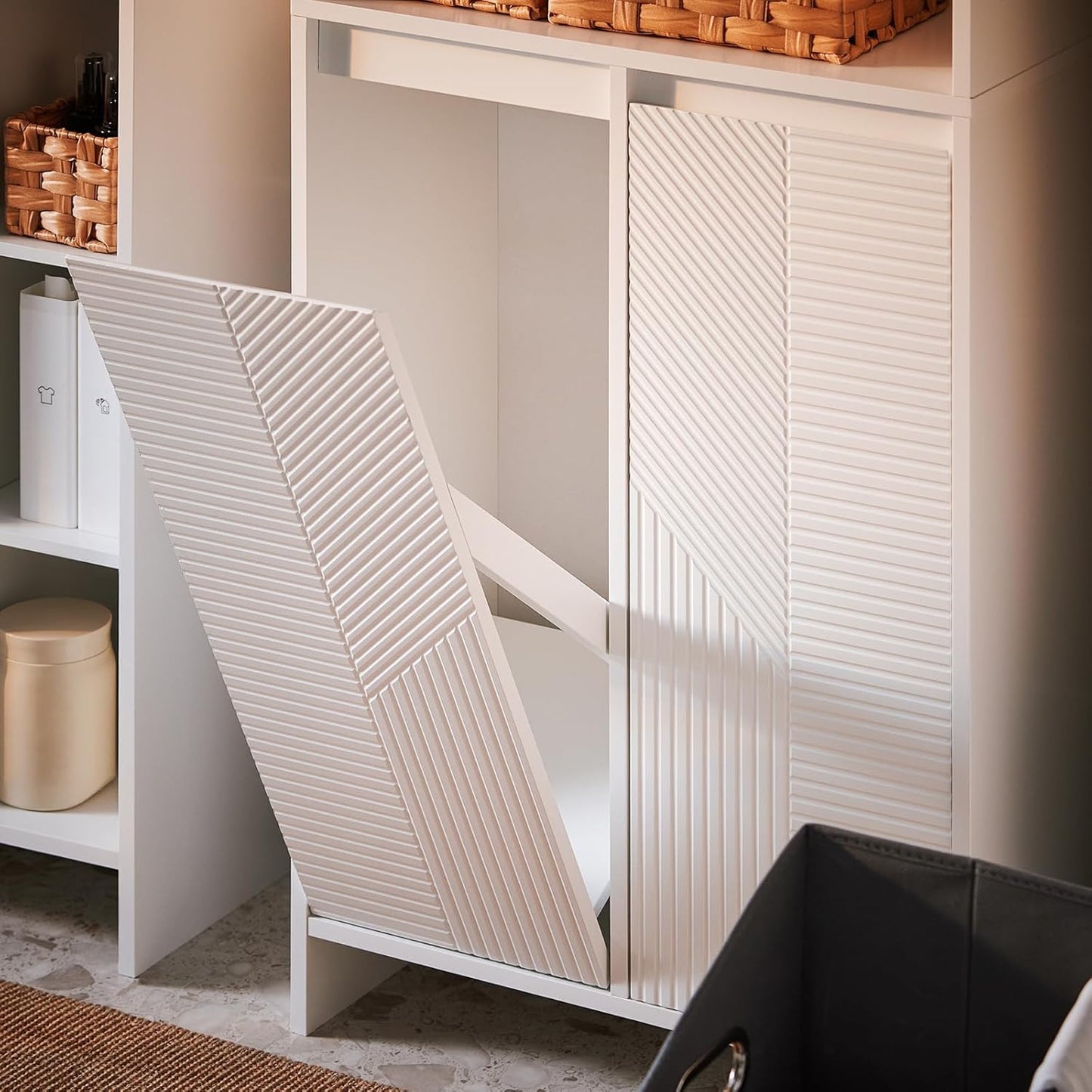 SoBuy Meuble haut - BZR155-W - MDF - Jusqu'à 42 kg. - 60x170x30cm - Blanc