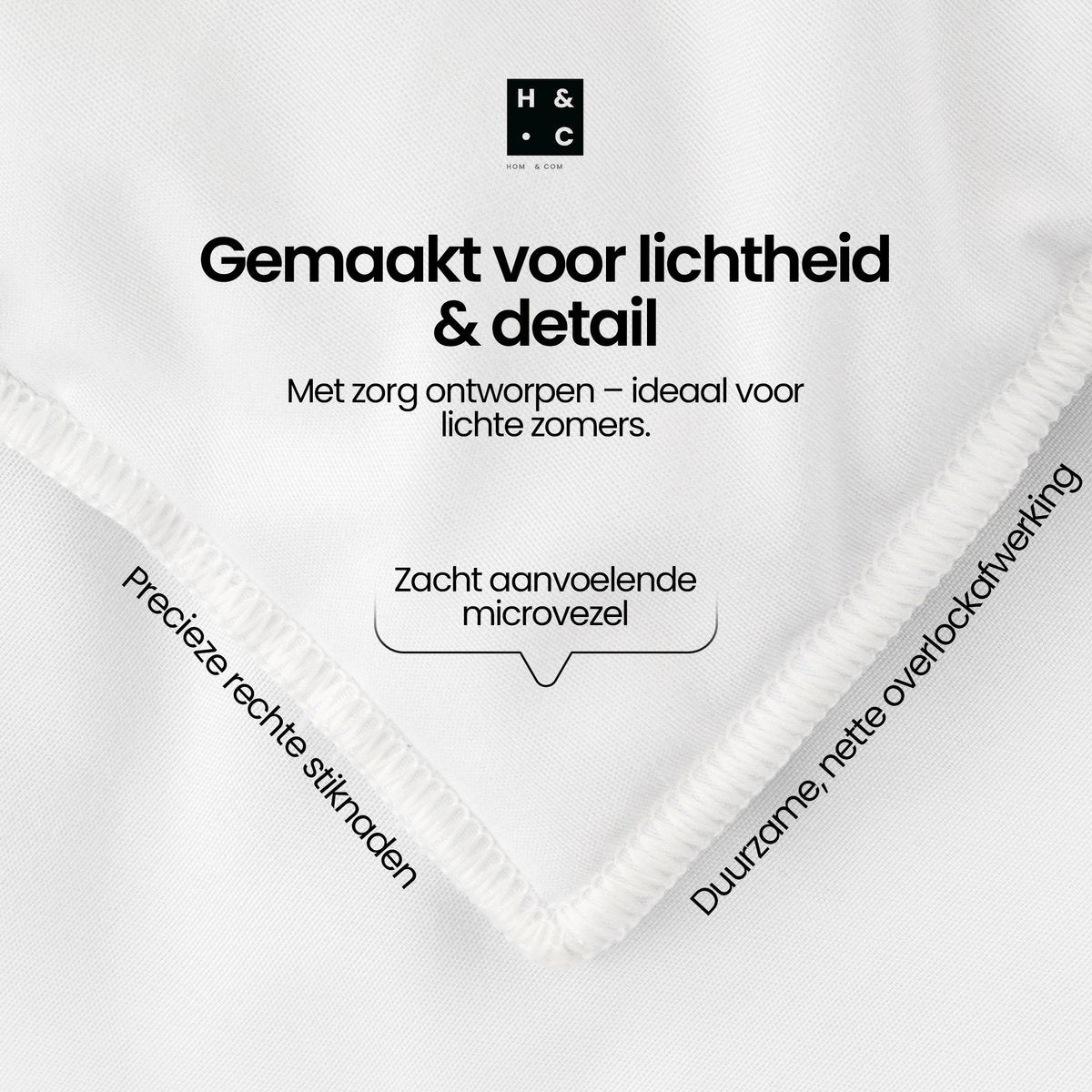 Hom&Com - Couette 90% duvet de canard - 155x220 cm - 4 saisons - Satin Edge - OEKO-TEX & Animal-friendly Certified - White