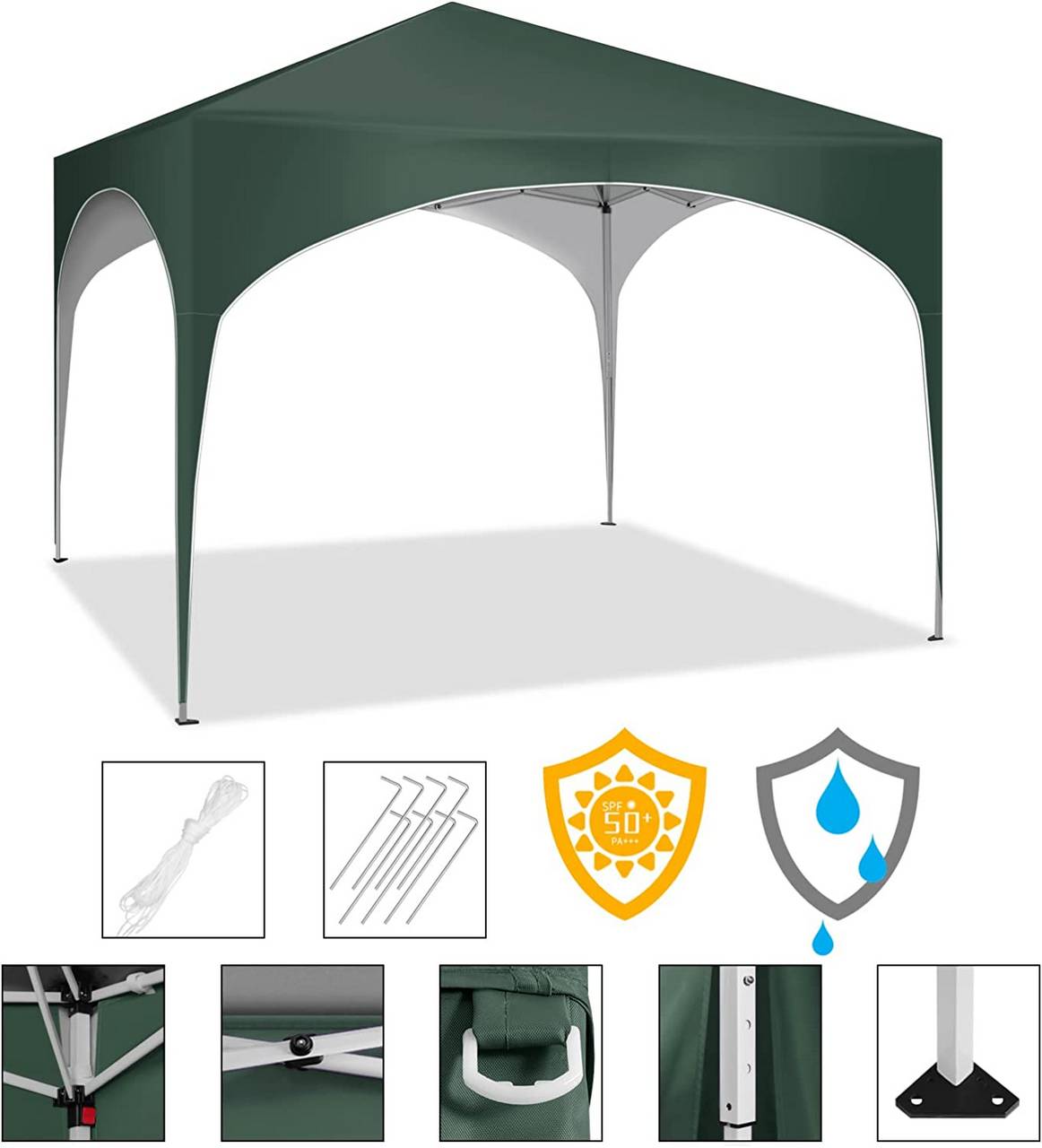 Pavillon pop-up WOLTU - Imperméable - Vert - 3 x 3 m