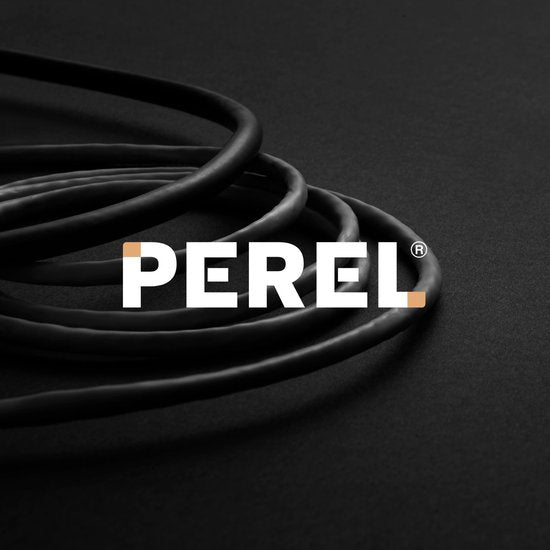 Perel Rallonge électrique, câble d'extension, câble d'alimentation, câble de rallonge, câble d'intérieur avec deux prises pour l'extérieur IP44, avec mise à la terre, Schuko, H07RN 3G2,5, PVC, caoutchouc, 20 m, noir