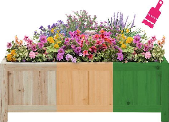 tectake® Jardinière surélevée Blomster - Jardinières d'extérieur rectangulaires - feuille incluse - Jardinière en bois pliable - stable et résistante aux intempéries - 70 x 30 x 25 cm - Lit de jardin pour herbes, légumes et fleurs - Anthracite