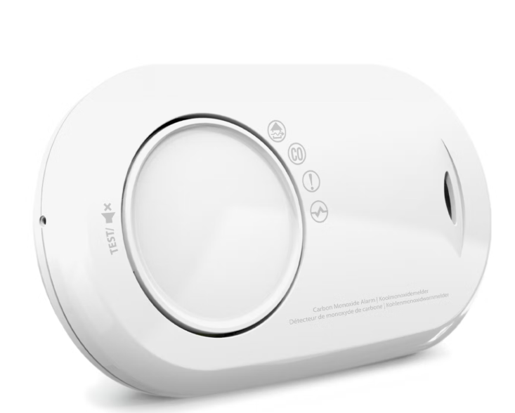 2x Détecteur de monoxyde de carbone Angeleye - Compact et blanc - 12,5 x 6,5 x 3,5 cm - Pile au lithium 10 ans