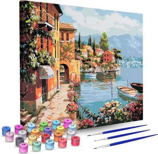 Kit de peinture à l'huile par numéro  Rubye® - Peinture sur toile murale - Inclus Peinture et Pinceaux - Coloriage par Numéros - 40x50cm - multicouleur