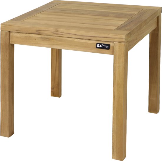Table d'appoint AXI August en teck marron – Petite table de jardin en bois – Carrée - 50 x 50 x 45 cm - 100 % teck – Pour le jardin, la terrasse et le balcon