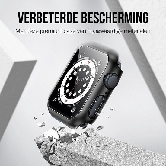 Coque pour Apple Watch Series 4 / 5 / 6 / SE - 40 mm Screen Protector - 2 Pieces - Full Cover Hard Case - Black