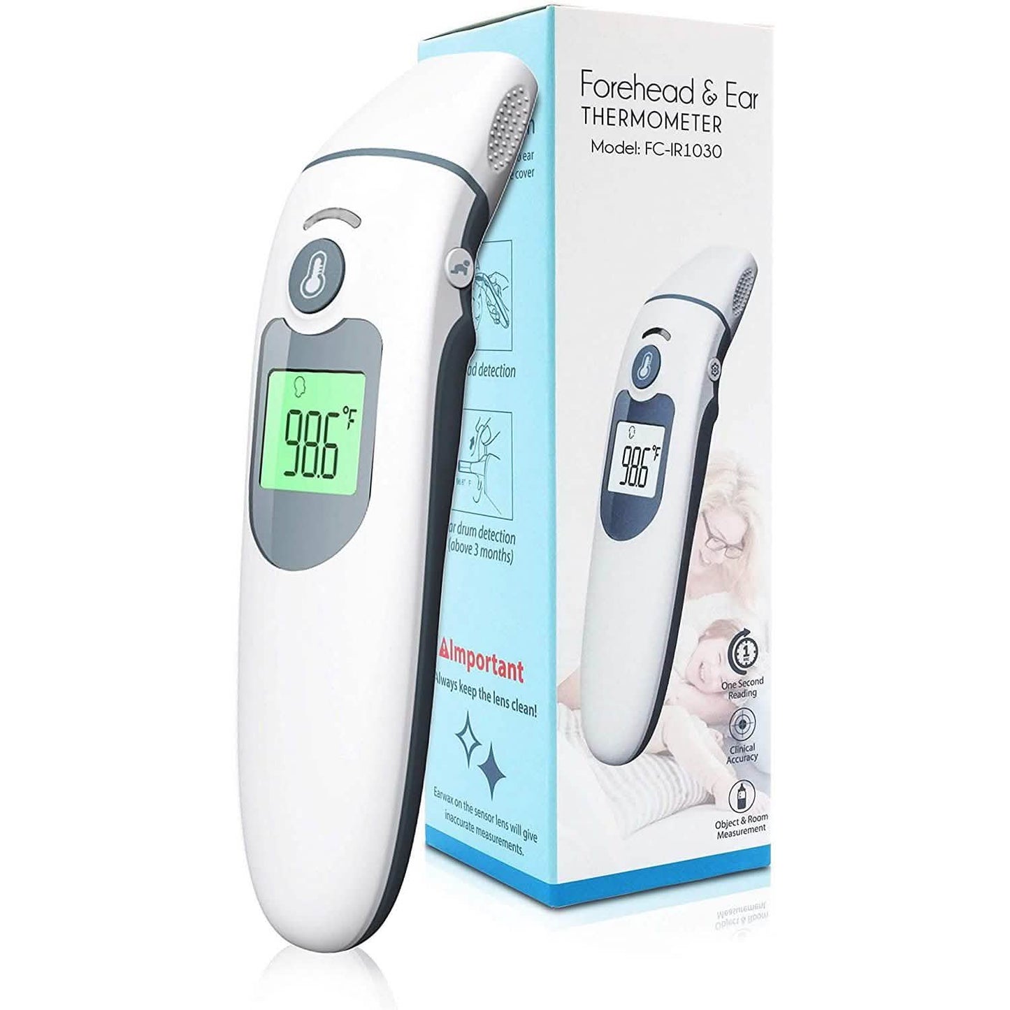 Thermomètre infrarouge SFC FC-IR1030 - Front et oreille