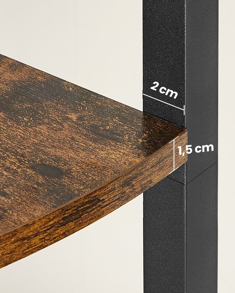 Étagère d'angle Vasagle à 5 niveaux - Marron vintage/Noir - 30 x 30 x 160 cm