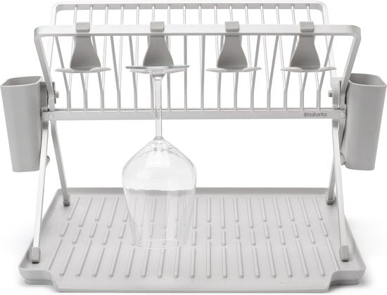 Brabantia SinkSide Egouttoir - Pliable - avec porte-couverts - Gris moyen