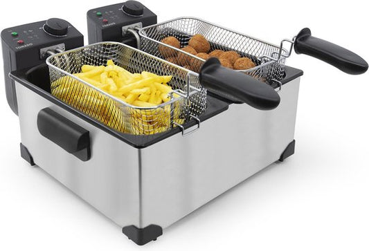 Tomado TDF6001S - Friteuse double - 2 x 3 litres - zone froide - acier inoxydable