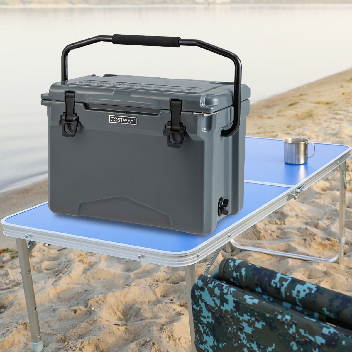 Glacière Coast - moulée par rotation - isotherme - 21 litres - grise