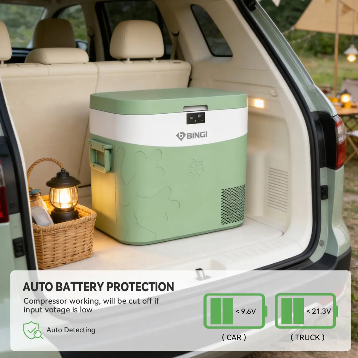 Réfrigérateur de camping Bingi 38 L - Multitension 12 V/24 V/230 V - Noir