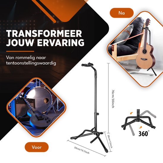 Finesse Guitar Stand - Universal - Acoustic & Electric - Black