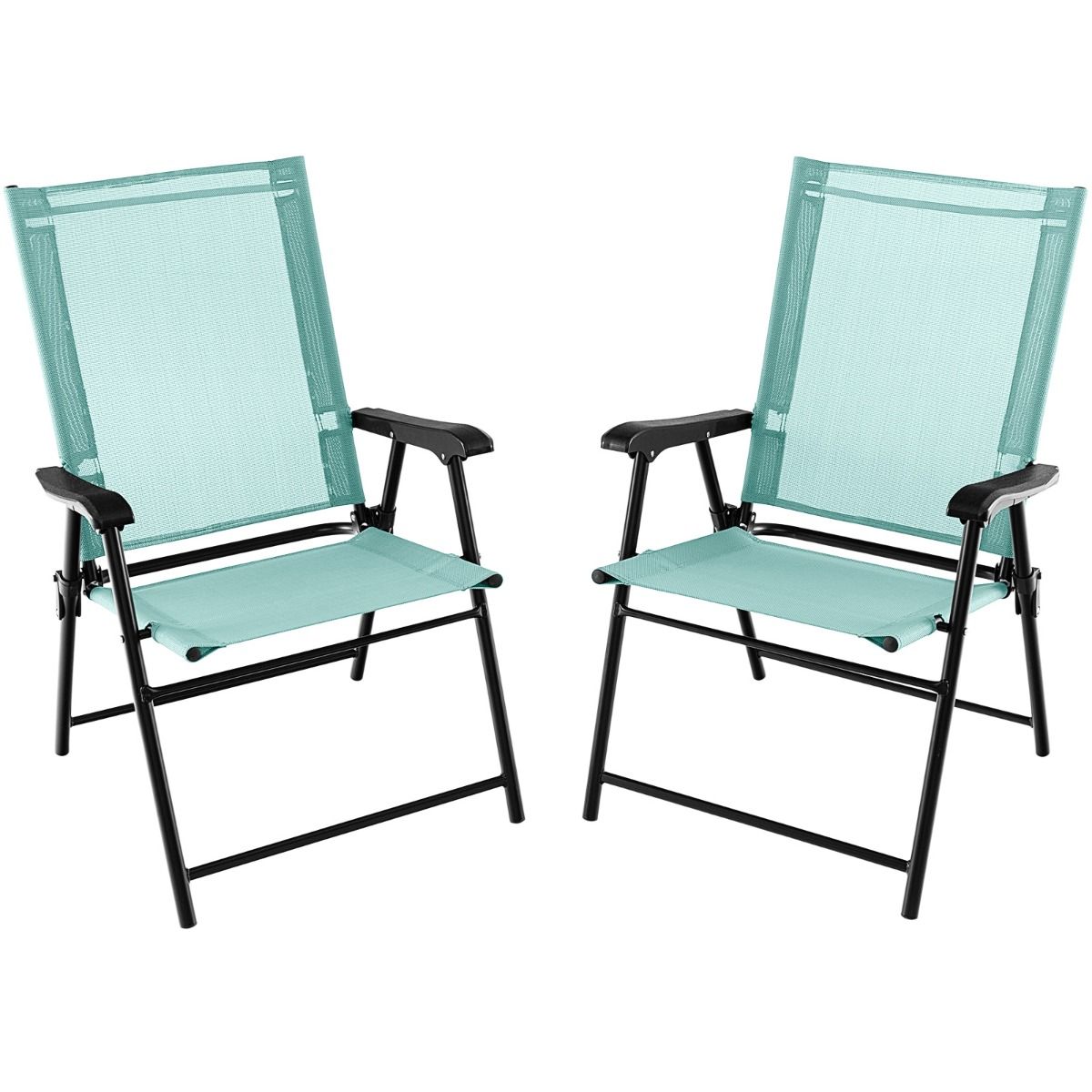 Chaises de terrasse pliantes Coast - lot de 2 - structure métallique - vert