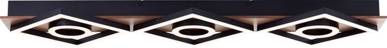 Plafonnier Brilliant Maureen - 88 cm - Noir avec bois