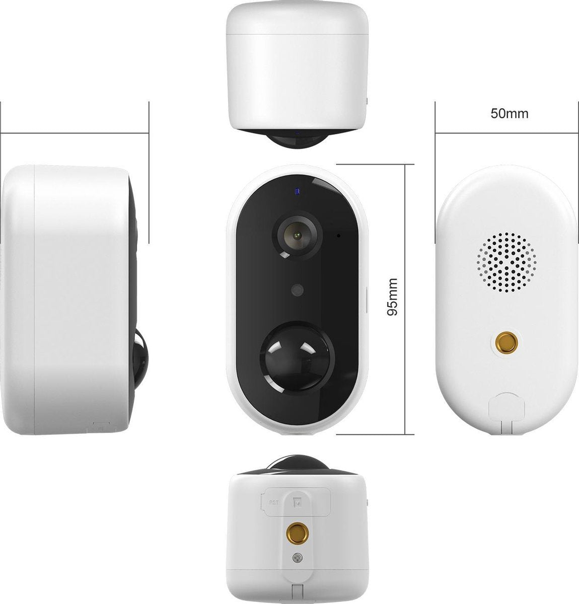 Arenti GO1 Caméra de sécurité extérieure - Wifi - 1080P Full HD - Carte SD incluse - Blanc