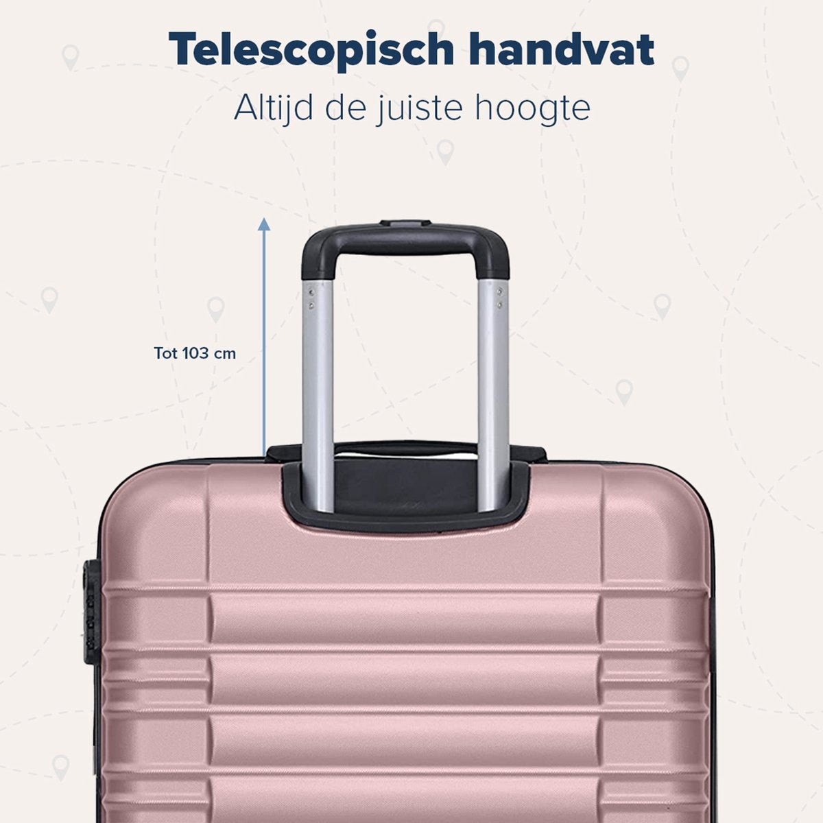 TRVLMORE Set de valises - 2 pièces - 38L (bagage à main) + 110L - Rose Gold