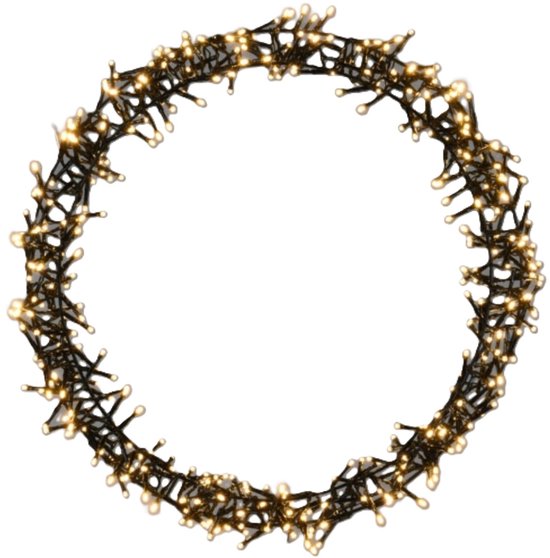 Ceruzo Anneau de Noël - Anneau de décoration avec lumières - 300 LED -38cm D -Grandeur - Blanc chaud -Fonctions lumineuses