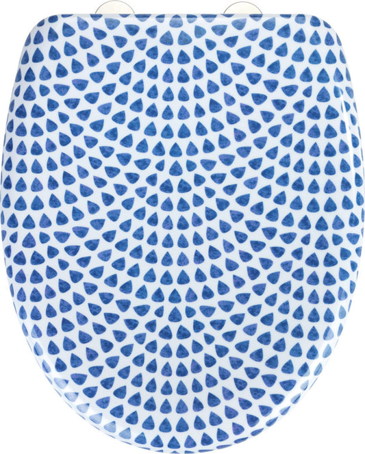 Siège de WC Wenko Sevilla en Duroplast avec système Soft-Close - 38 x 45 cm - Bleu et blanc