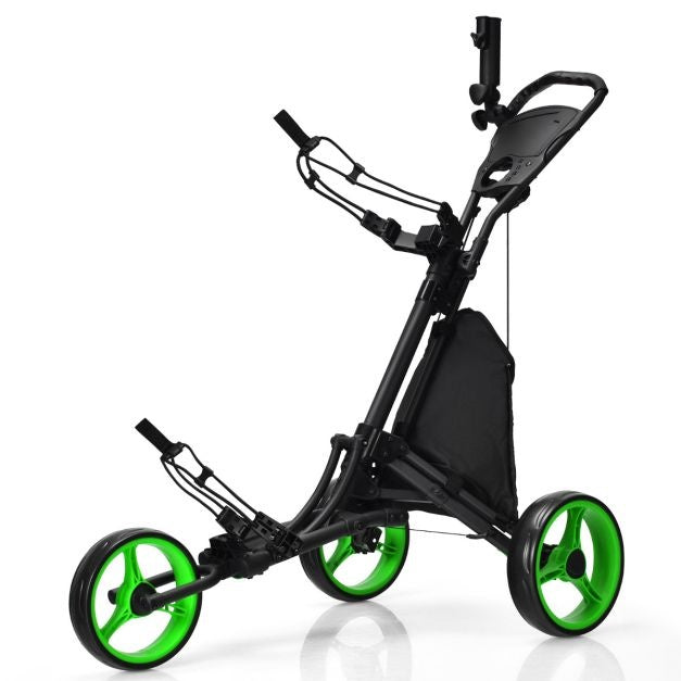 Chariot de golf à 3 roues Chariot de golf à pliage rapide Chariot de golf à pied Support de sac de golf Chariot de golf pour clubs de golf Chariot de golf