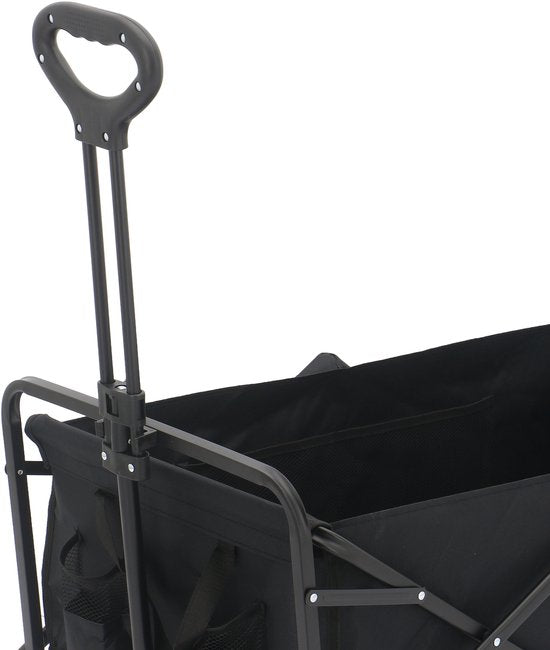 Chariot pliable AXI AB131 – Noir – Avec poignée de traction, freins et housse – Capacité de charge de 100 kg – Facile à transporter – Métal