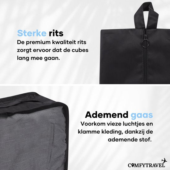 Comfytravel Packing Cubes Set - Organisateur de voyage pour valise / sac à dos - Accessoires de voyage - Imperméable / 8 pièces