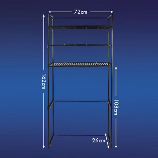 Meuble pour lave-linge Nexxt avec espace de rangement et crochets - 72 x 26 x 162 cm