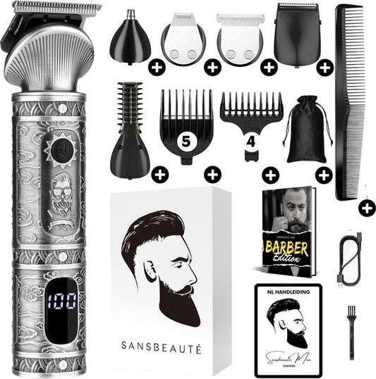 Tondeuse barbe homme 6-en-1 - Tondeuse pour barbe et corps - 6 accessoires inclus - Tondeuse corps homme - Tondeuse corps homme - Tondeuses - 0.5-15MM - Nez et oreilles - Multitrimmer - Hair Trimmer - Trim Device Beard Machine - Multigroomer