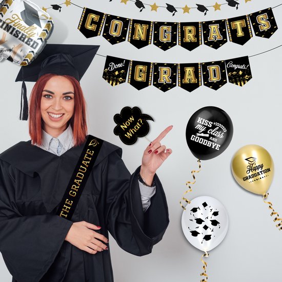 Partizzle Graduated Party Decorations Articles - Guirlandes et ballons - Hourra Graduation Party - Graduation Party Items - XL