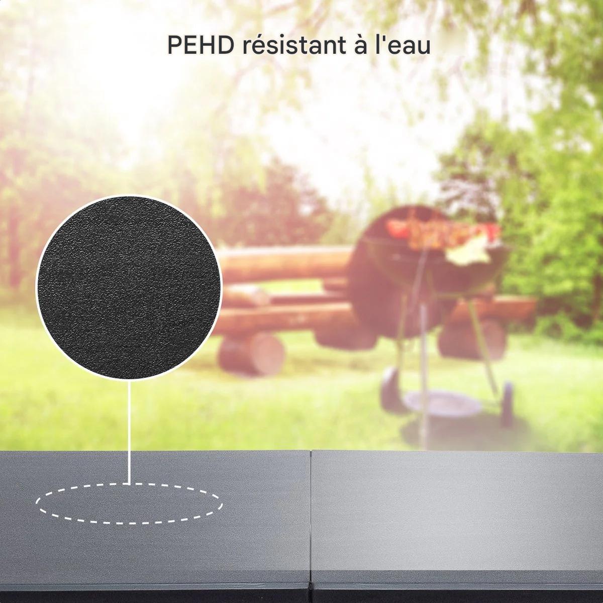 Table pliante - LifeGoods - 60x120cm - Table de camping - Résistante aux intempéries - Table pliante - Noir