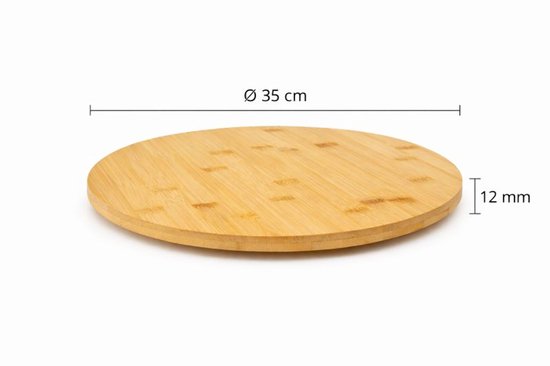 Ceruzo Lazy Susan - Plateau tournant - Ø 35cm - Plateau tournant - Planche de service-Bambou