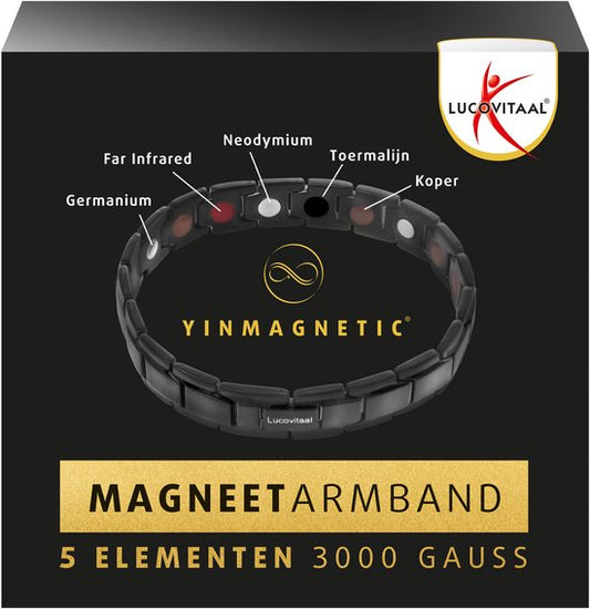 Bracelet magnétique Lucovitaal Yinmagnetic, noir