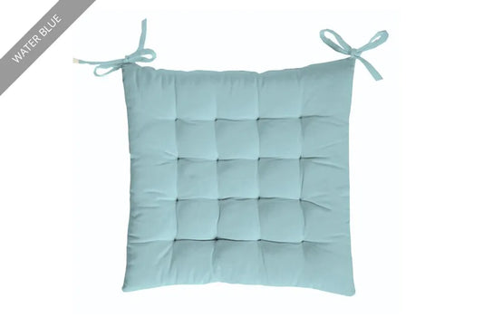 Coussin de chaise de luxe 37x37 cm - Bleu d'eau | 100% coton | Confort et élégance
